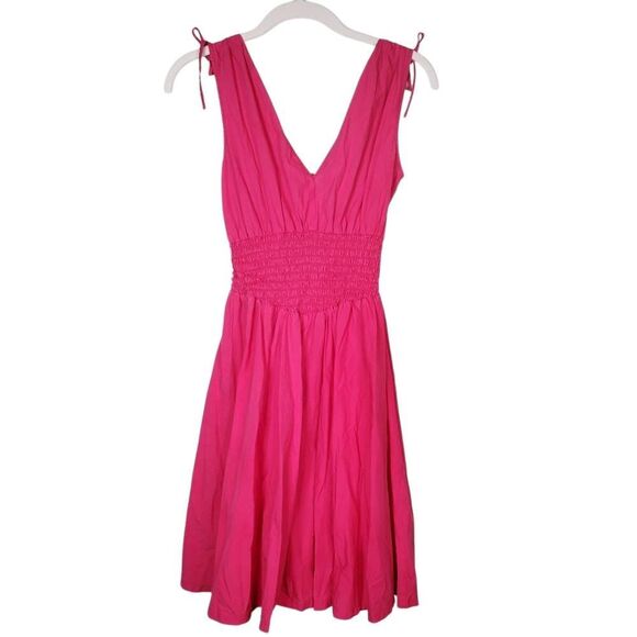 Divided by H&M Double V-neck Smocked Waist Sleeveless Sundress Pink Size 6 - Picture 4 of 12
